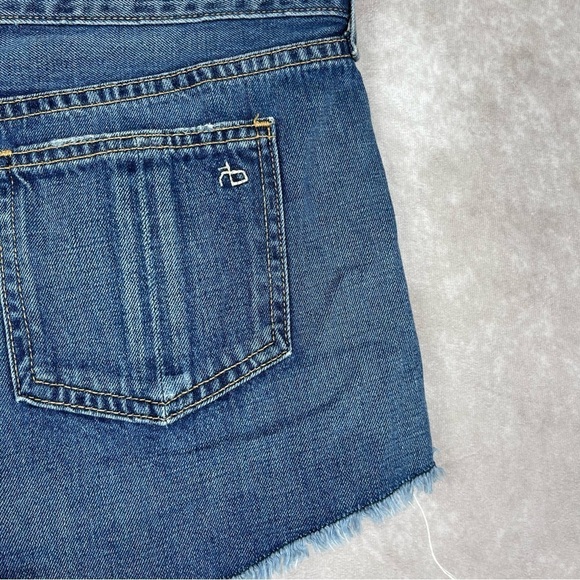 Rag & Bone Johny Distressed Cut Off Denim Shorts In Blue Women's Size 27 - Picture 6 of 7
